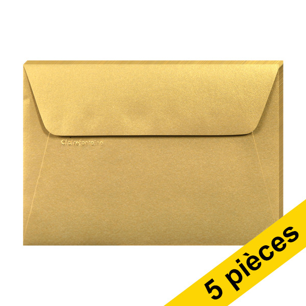 Clairefontaine enveloppes de couleur C6 120 g/m² (5 pièces) - or 26086C 250338 - 1