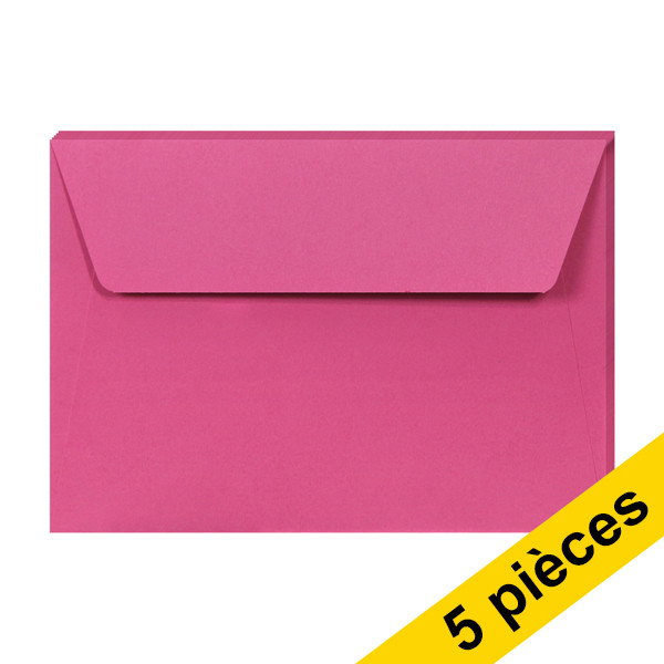 Clairefontaine enveloppes de couleur C6 120 g/m² (5 pièces) - rose intense 26576C 250333 - 1
