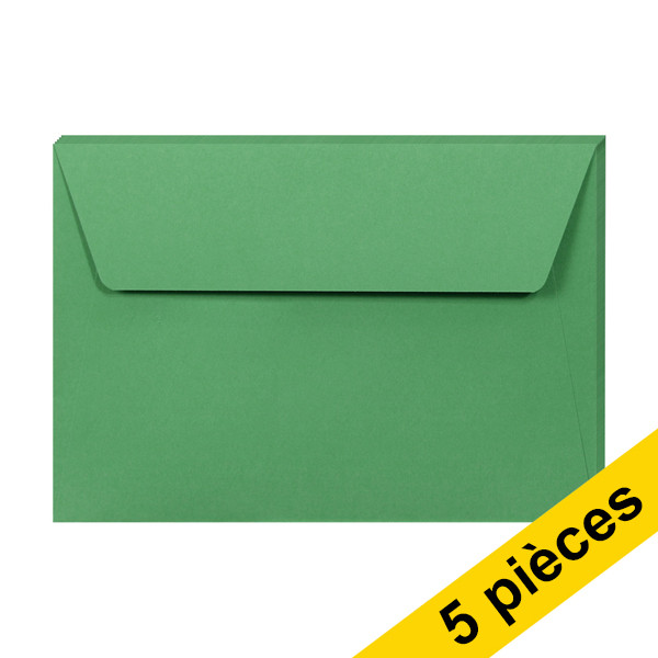 Clairefontaine enveloppes de couleur C6 120 g/m² (5 pièces) - vert forêt 26596C 250330 - 1