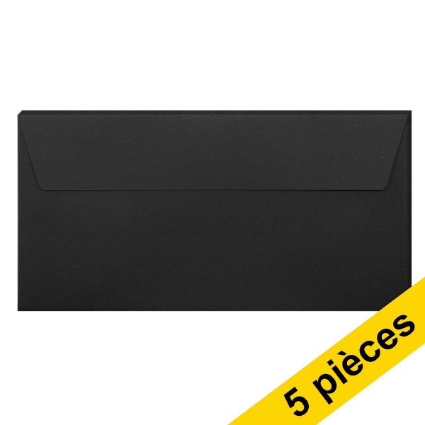 Clairefontaine enveloppes de couleur EA5/6 120 g/m² (5 pièces) - noir 26835C 250324 - 1