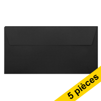 Clairefontaine enveloppes de couleur EA5/6 120 g/m² (5 pièces) - noir 26835C 250324