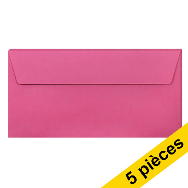 Clairefontaine enveloppes de couleur EA5/6 120 g/m² (5 pièces) - rose intense 26575C 250321 - 1