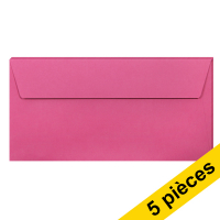 Clairefontaine enveloppes de couleur EA5/6 120 g/m² (5 pièces) - rose intense 26575C 250321