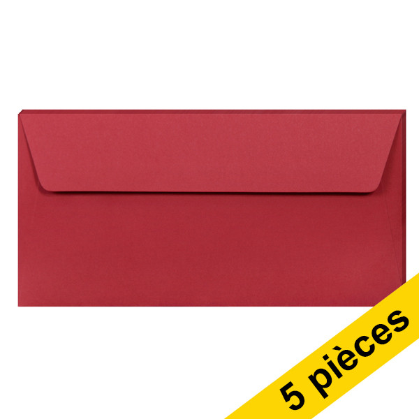 Clairefontaine enveloppes de couleur EA5/6 120 g/m² (5 pièces) - rouge intense 26585C 250323 - 1