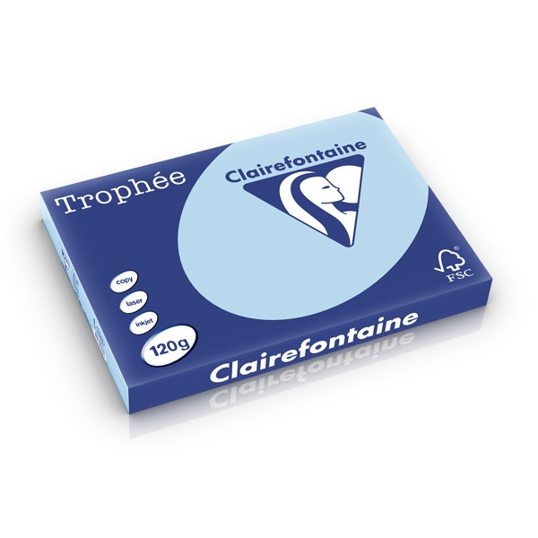 Clairefontaine papier couleur 120 g/m² A3 (250 feuilles) - bleu vif 1348C 250223 - 1