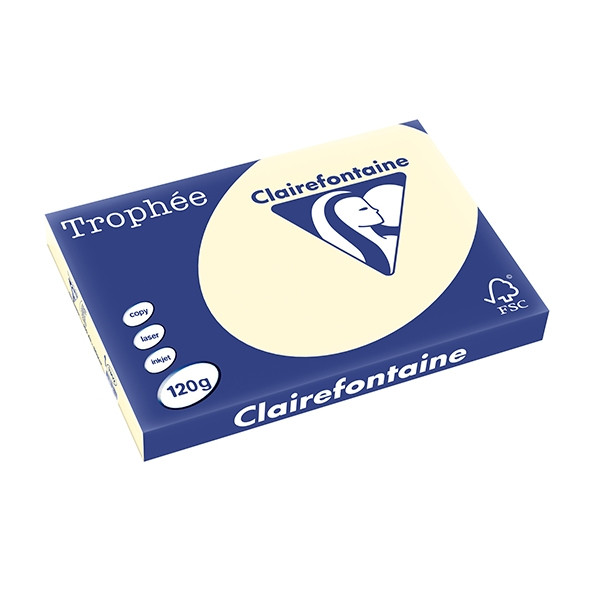 Clairefontaine papier couleur 120 g/m² A3 (250 feuilles) - ivoire 1302C 250126 - 1