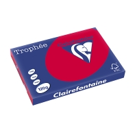 Clairefontaine papier couleur 120 g/m² A3 (250 feuilles) - rouge groseille 1378C 250136