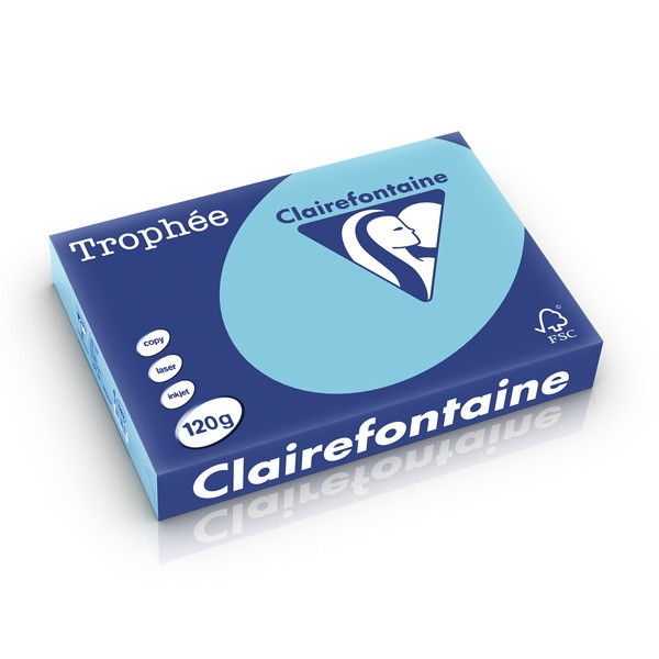 Clairefontaine papier couleur 120 g/m² A4 (250 feuilles) - bleu alizé 1282C 250204 - 1