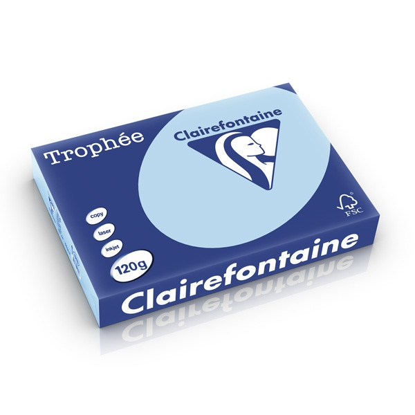 Clairefontaine papier couleur 120 g/m² A4 (250 feuilles) - bleu vif 1213C 250205 - 1