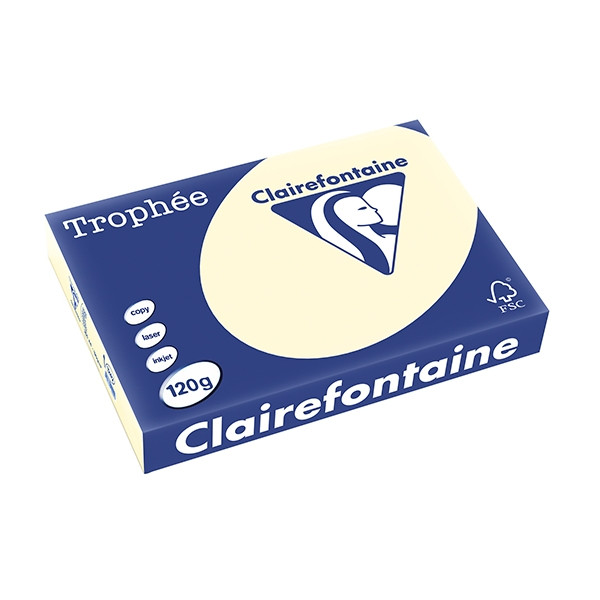 Clairefontaine papier couleur 120 g/m² A4 (250 feuilles) - ivoire 1242C 250071 - 1