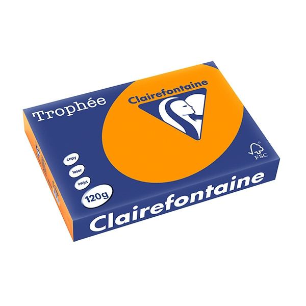 Clairefontaine papier couleur 120 g/m² A4 (250 feuilles) - orange vif 1763C 250079 - 1