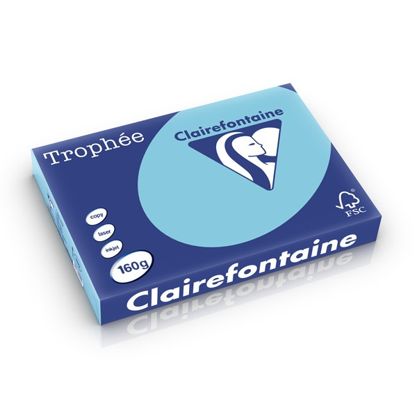 Clairefontaine papier couleur 160 g/m² A3 (250 feuilles) - bleu alizé 1112C 250277 - 1