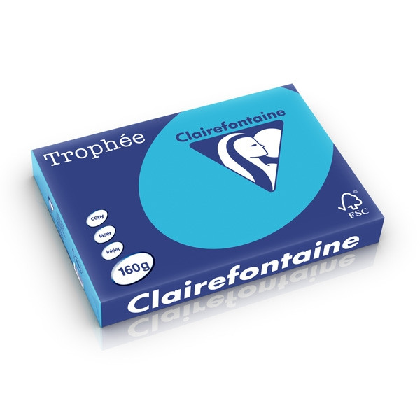 Clairefontaine papier couleur 160 g/m² A3 (250 feuilles) - bleu royal 1144C 250283 - 1