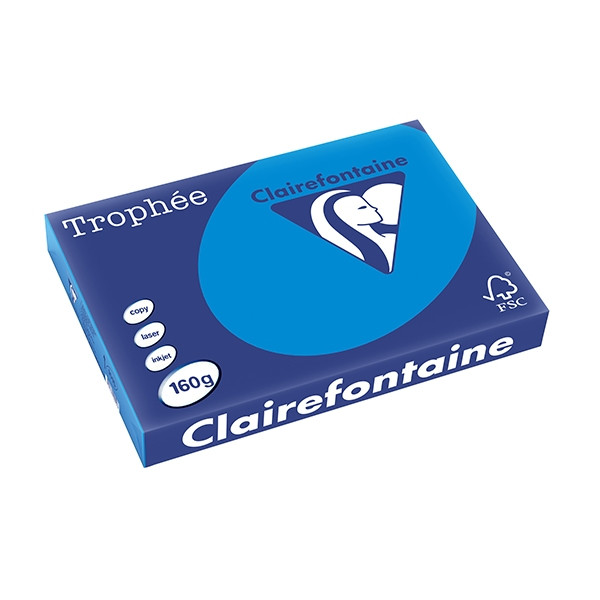 Clairefontaine papier couleur 160 g/m² A3 (250 feuilles) - bleu turquoise 1015C 250157 - 1