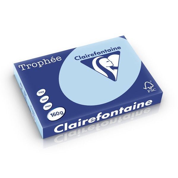 Clairefontaine papier couleur 160 g/m² A3 (250 feuilles) - bleu vif 1113C 250278 - 1