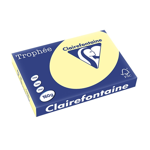 Clairefontaine papier couleur 160 g/m² A3 (250 feuilles) - canari 2640C 250147 - 1