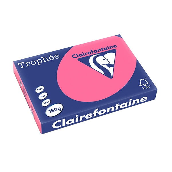 Clairefontaine papier couleur 160 g/m² A3 (250 feuilles) - rose fuchsia 1048C 250155 - 1