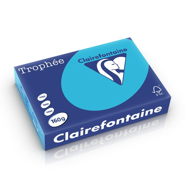 Clairefontaine papier couleur 160 g/m² A4 (250 feuilles) - bleu royal 1052C 250260 - 1