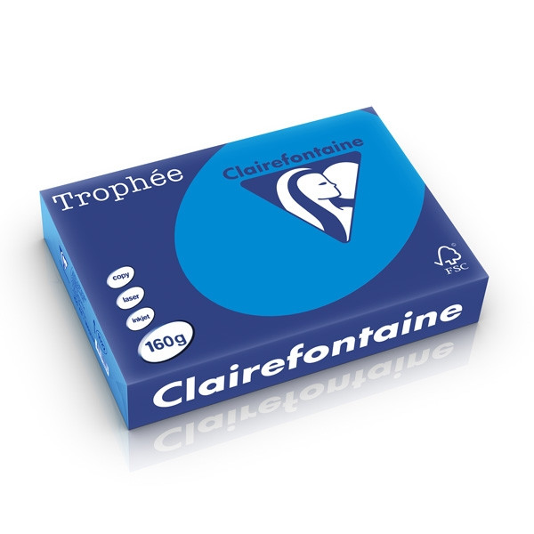 Clairefontaine papier couleur 160 g/m² A4 (250 feuilles) - bleu turquoise 1022C 250261 - 1