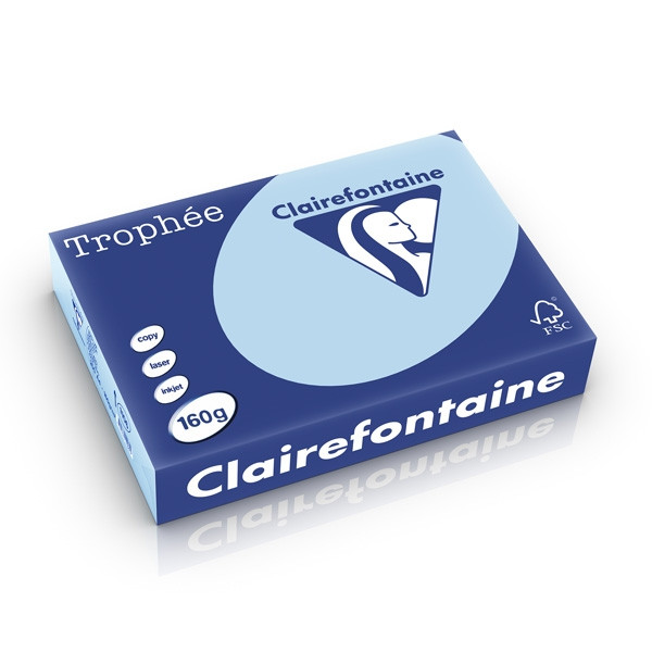 Clairefontaine papier couleur 160 g/m² A4 (250 feuilles) - bleu vif 1106C 250248 - 1