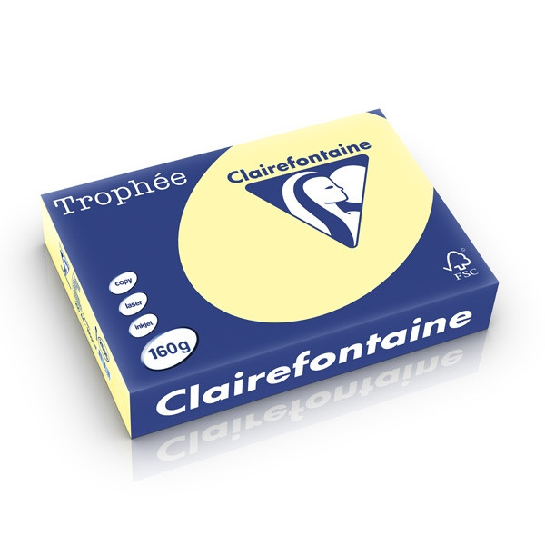 Clairefontaine papier couleur 160 g/m² A4 (250 feuilles) - canari 2636C 250241 - 1