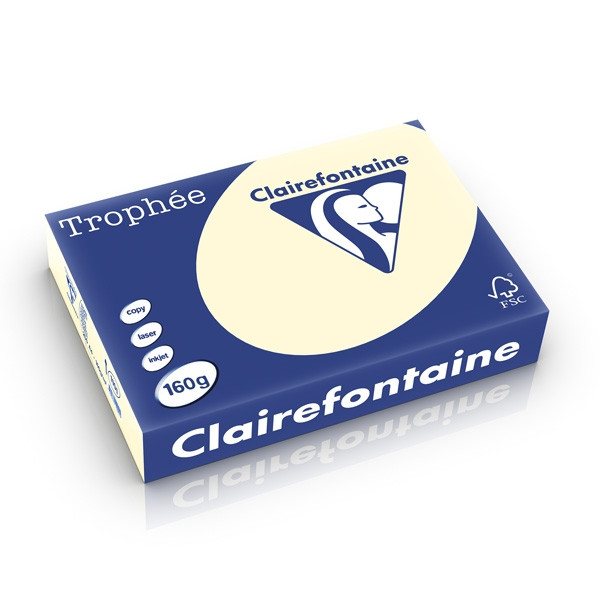 Clairefontaine papier couleur 160 g/m² A4 (250 feuilles) - crème 1101C 250233 - 1