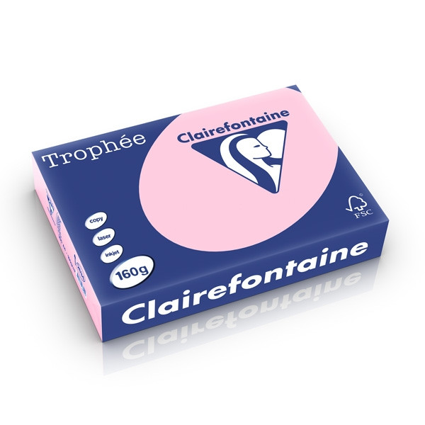 Clairefontaine papier couleur 160 g/m² A4 (250 feuilles) - rose 2634C 250243 - 1