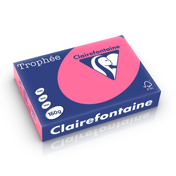 Clairefontaine papier couleur 160 g/m² A4 (250 feuilles) - rose fuchsia 1017C 250258 - 1
