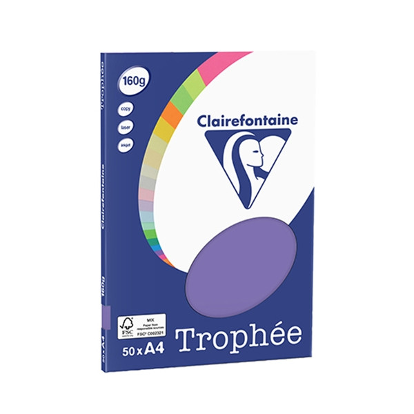 Clairefontaine papier couleur 160 g/m² A4 (50 feuilles) - violine 4166C 250068 - 1