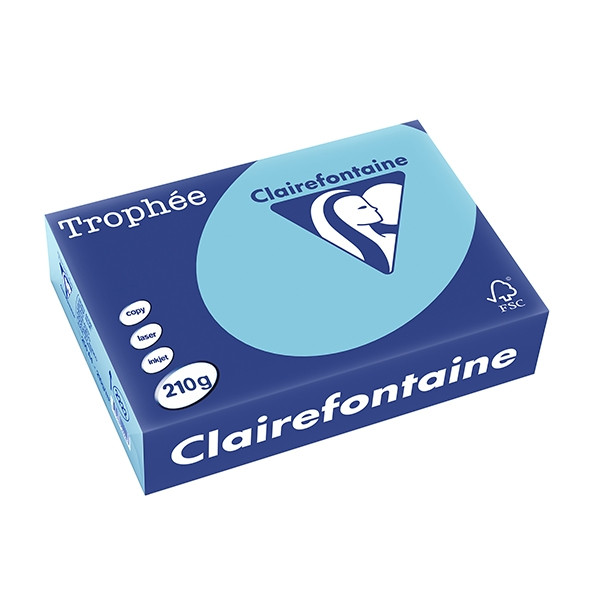 Clairefontaine papier couleur 210 g/m² A4 (250 feuilles) - bleu alizé 2222C 250094 - 1