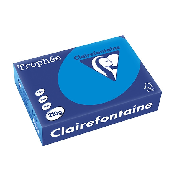 Clairefontaine papier couleur 210 g/m² A4 (250 feuilles) - bleu turquoise 2212C 250101 - 1