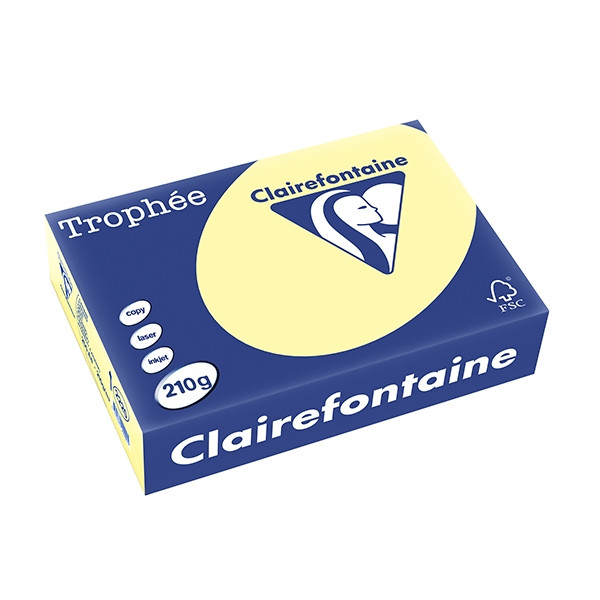 Clairefontaine papier couleur 210 g/m² A4 (250 feuilles) - canari 2220C 250091 - 1
