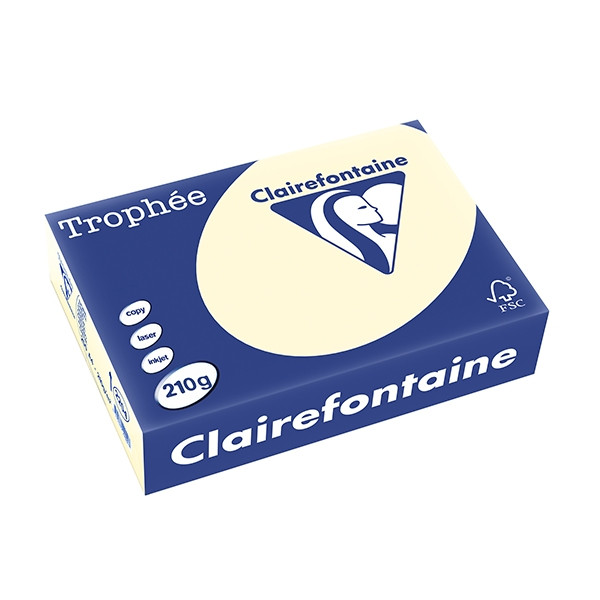 Clairefontaine papier couleur 210 g/m² A4 (250 feuilles) - ivoire 2204C 250089 - 1