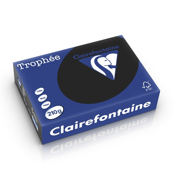 Clairefontaine papier couleur 210 g/m² A4 (250 feuilles) - noir 2227C 250285 - 1