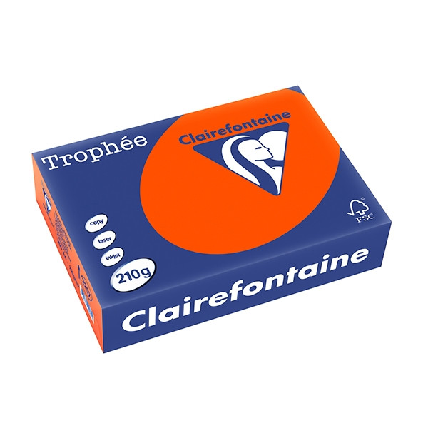 Clairefontaine papier couleur 210 g/m² A4 (250 feuilles) - rouge cardinal 2207C 250097 - 1