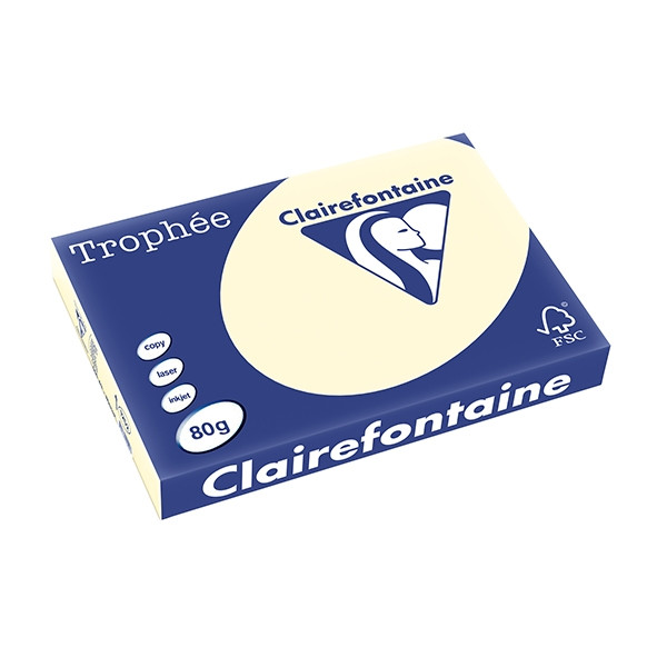 Clairefontaine papier couleur 80 g/m² A3 (500 feuilles) - ivoire 1252C 250107 - 1