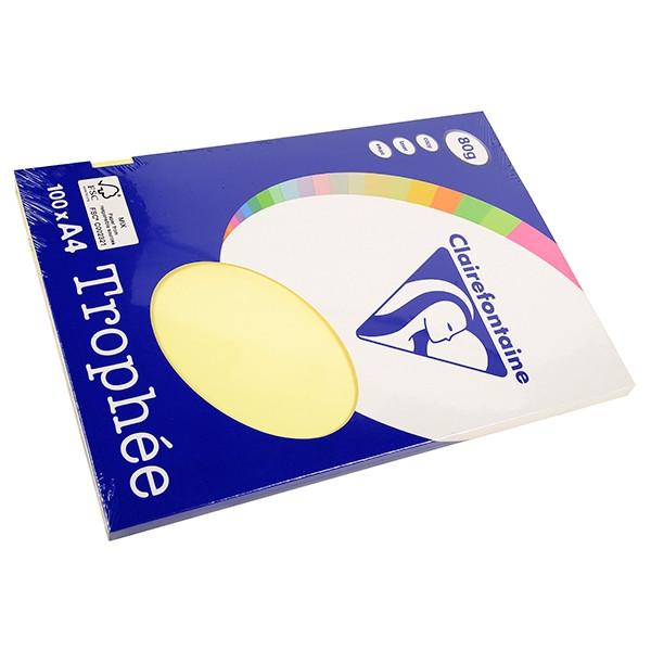 Clairefontaine papier couleur 80 g/m² A4 (100 feuilles) - jaune 4107C 250003 - 1