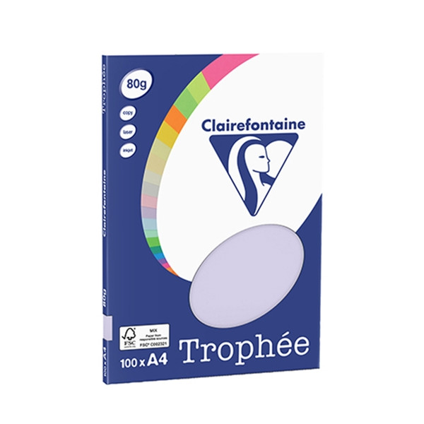 Clairefontaine papier couleur 80 g/m² A4 (100 feuilles) - lilas 4102C 250041 - 1