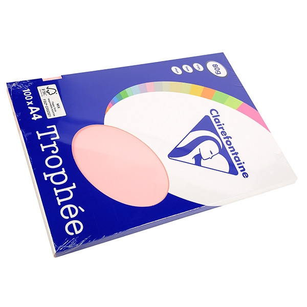 Clairefontaine papier couleur 80 g/m² A4 (100 feuilles) - rose 4103C 250001 - 1