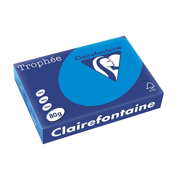 Clairefontaine papier couleur 80 g/m² A4 (500 feuilles) - bleu caraïbe 1781C 250059 - 1
