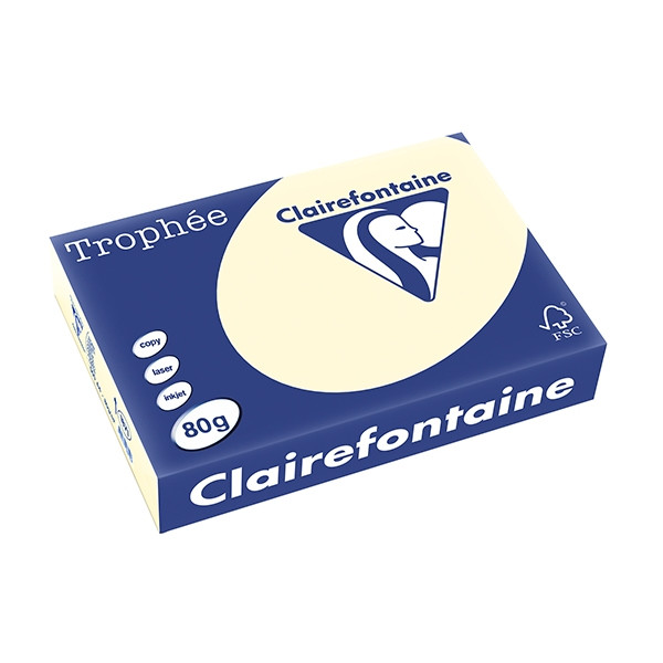 Clairefontaine papier couleur 80 g/m² A4 (500 feuilles) - ivoire 1871C 250048 - 1