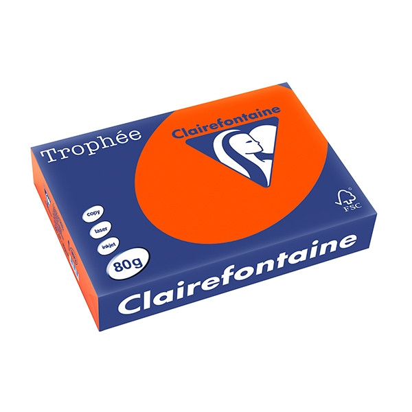 Clairefontaine papier couleur 80 g/m² A4 (500 feuilles) - rouge cardinal 1873C 250055 - 1