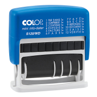 Colop S120/WD tampon de texte et dateur auto-encreur - bleu/rouge 104972 229150