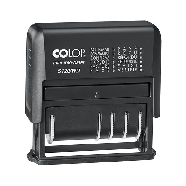 Colop S120/WD tampon de texte et dateur auto-encreur (FR) - bleu/rouge 229150 - 1