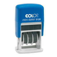 Colop S160 'Payé' tampon de texte et dateur auto-encreur (FR) - bleu/rouge 105276 229154