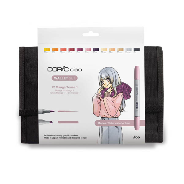 Copic Ciao Manga Tones 1 set de marqueurs dans un étui (12 pièces) 311061 - 2