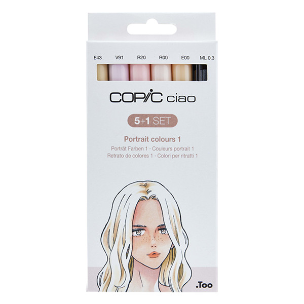 Copic Ciao Portrait Colors 1 jeu de marqueurs (6 pièces) 22075552 311012 - 1