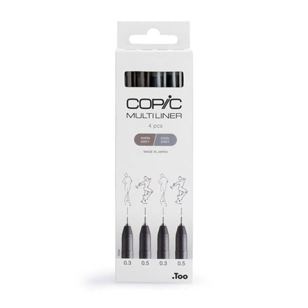 Copic Multiliner set de feutres fins (0,3 - 0,5 mm) 4 pièces - multicolore 311067 - 1