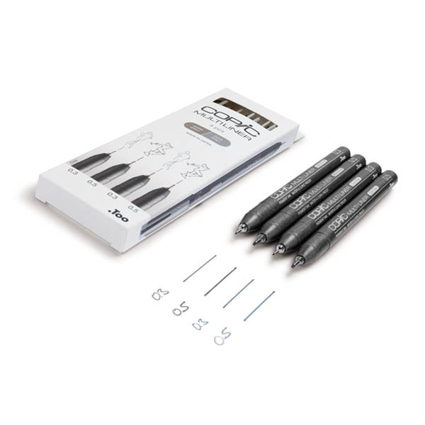 Copic Multiliner set de feutres fins (0,3 - 0,5 mm) 4 pièces - multicolore 311067 - 2