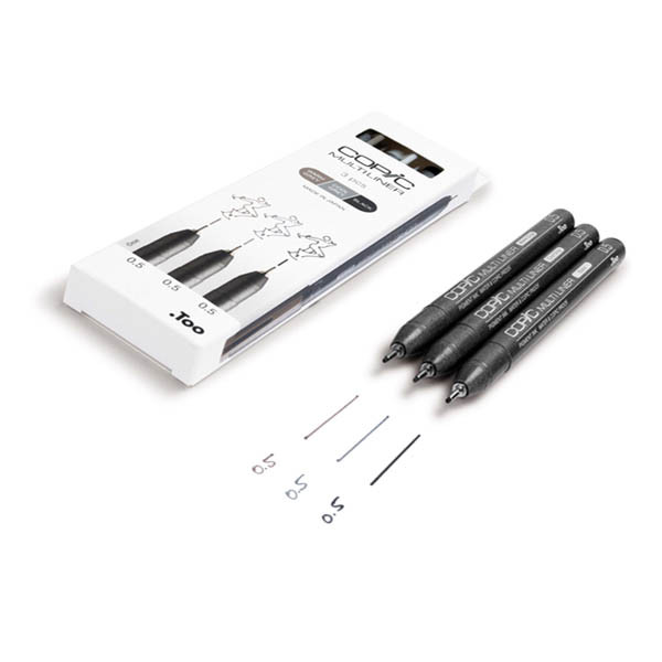 Copic Multiliner set de feutres fins (0,5 mm) 3 pièces - multicolore 311066 - 2